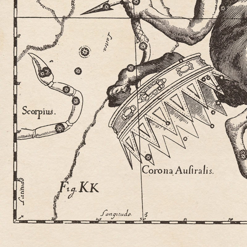 Hevelius Sagittarius Constellation map