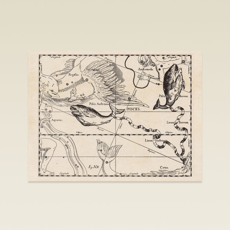 Hevelius Pisces Constellation map