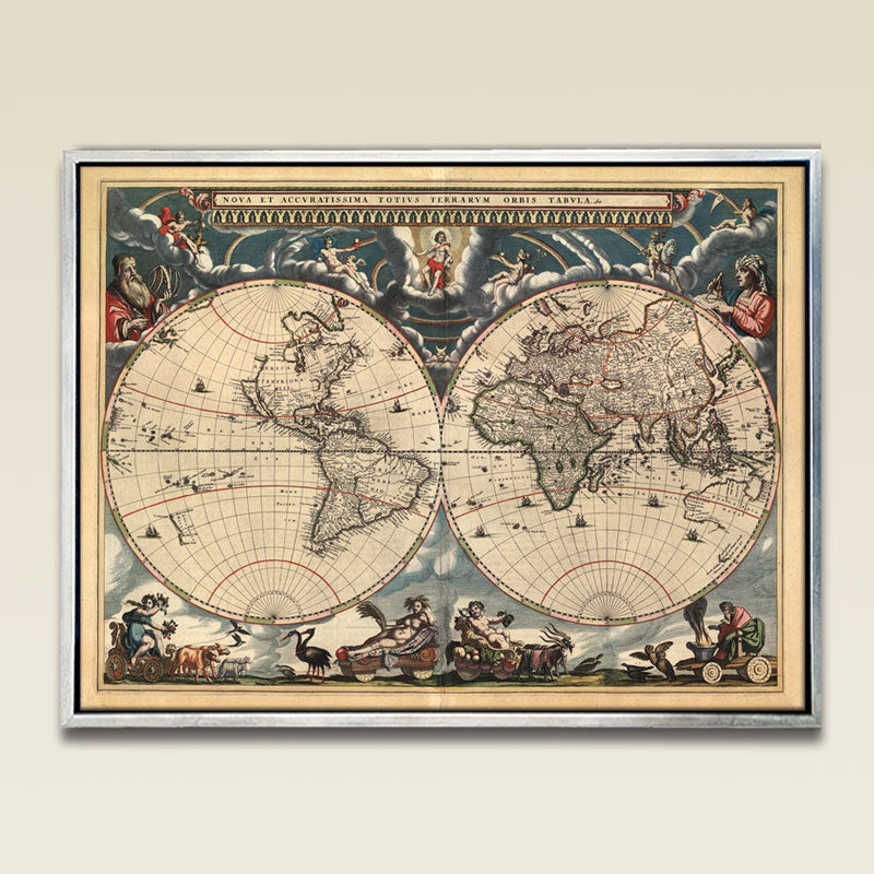 Blaeu World Map - Nova et Accuratissima Totius Terrarum 18x24"