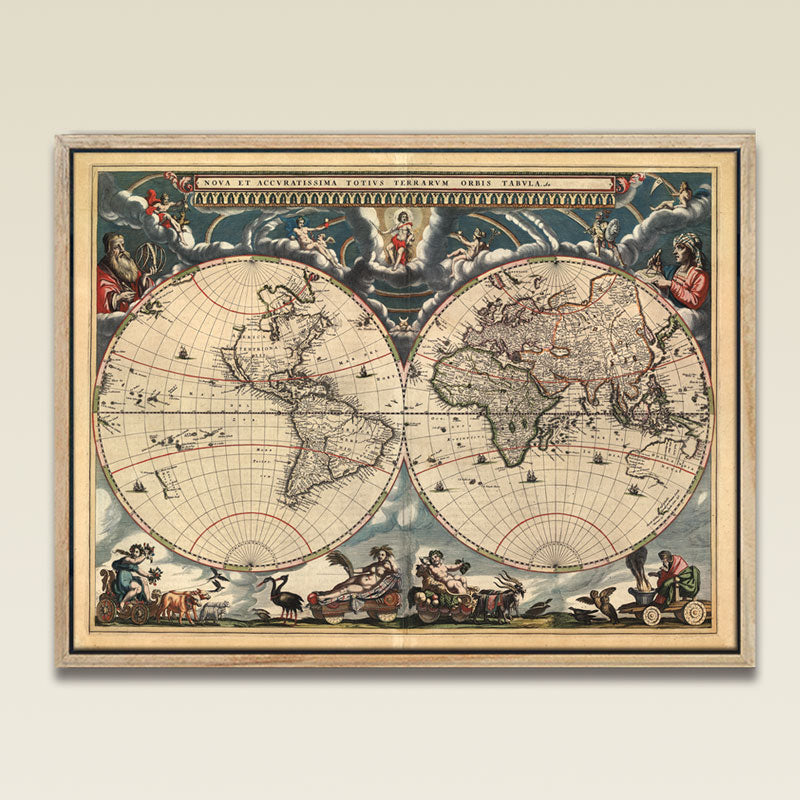 Blaeu World Map - Nova et Accuratissima Totius Terrarum 18x24"