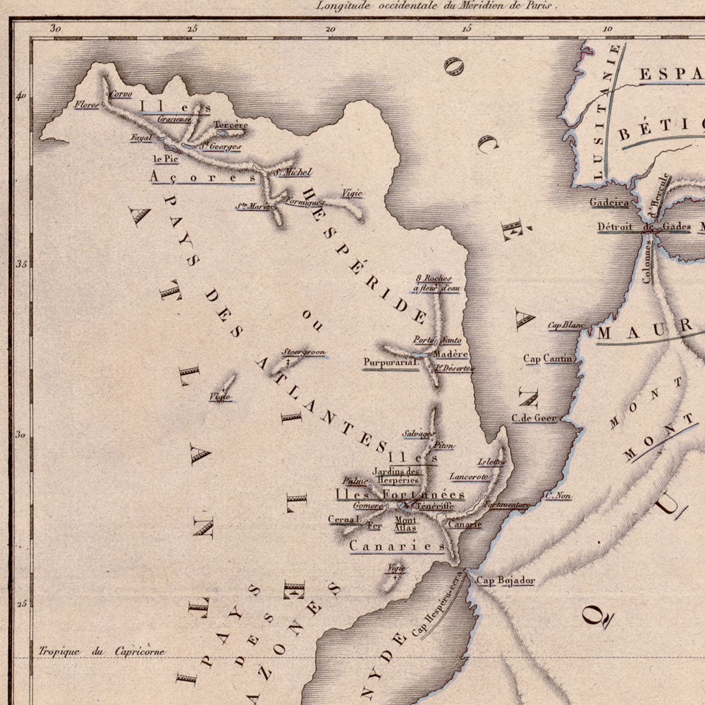 Map of Atlantis by Bory de St Vincent.