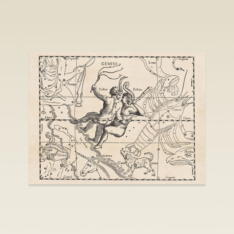 Hevelius Gemini Constellation map