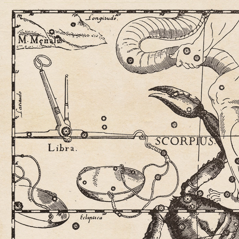 Hevelius Scorpio Constellation map