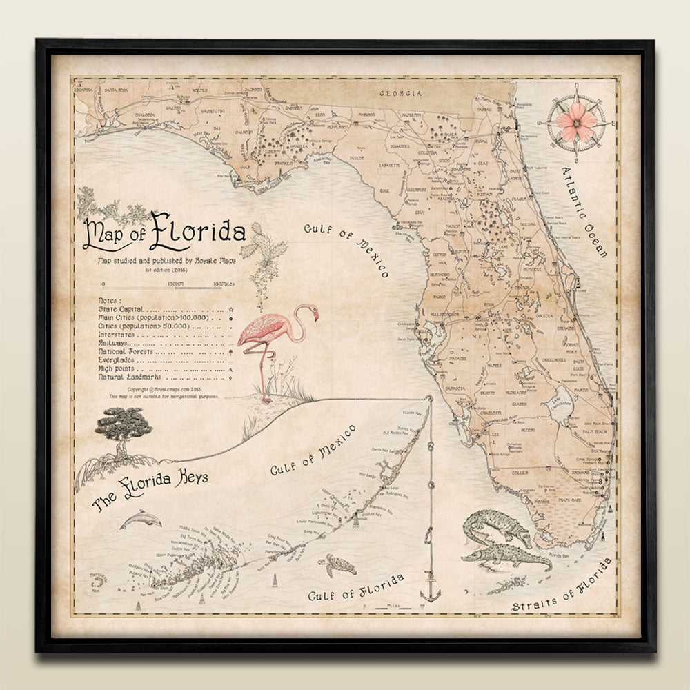 Florida Mapbook Florida Map First Edition Of Drew's Important Map Of Florida,