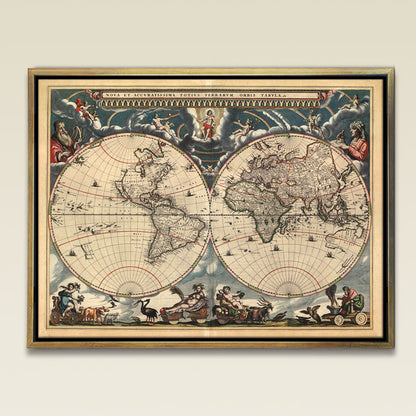 Blaeu World Map - Nova et Accuratissima Totius Terrarum 18x24"