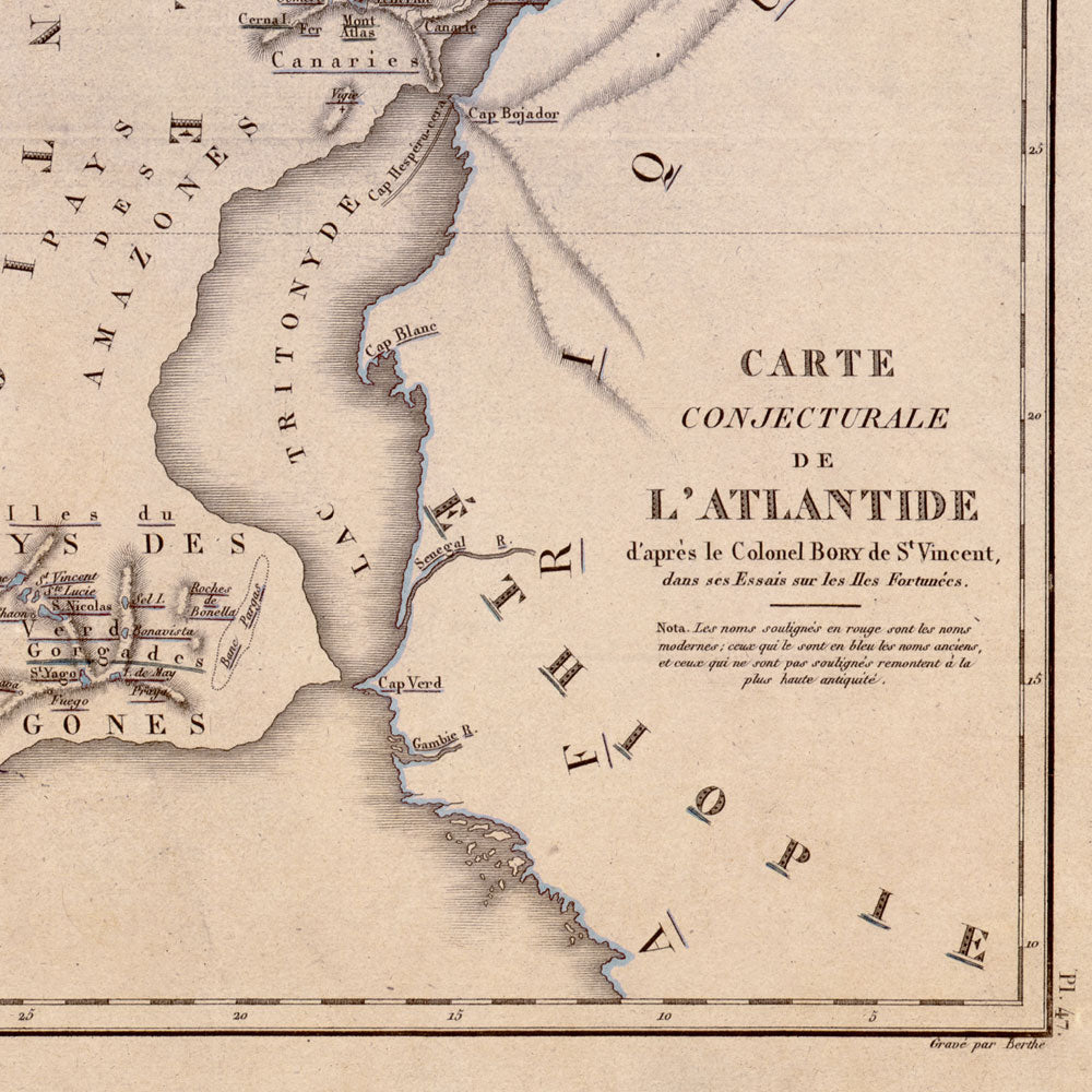 Map of Atlantis by Bory de St Vincent.